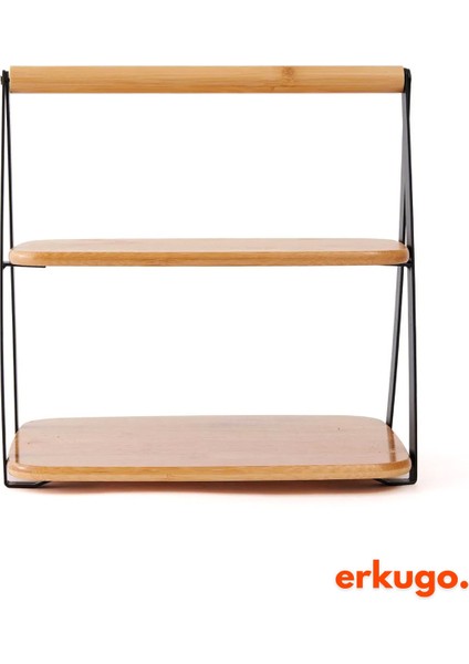 Bambu 2 Katlı Sunumluk ve Baharatlık Organizer, Çok Amaçlı Düzenleyici modelleri