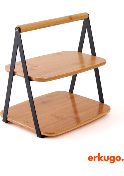 Bambu 2 Katlı Sunumluk ve Baharatlık Organizer, Çok Amaçlı Düzenleyici fırsatları