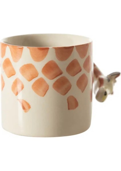 Beyaz Giraffe Temalı Şık ve Zarif Seramik Fincan Seti fiyatları