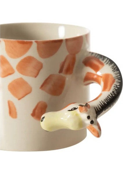 Beyaz Giraffe Temalı Şık ve Zarif Seramik Fincan Seti modelleri