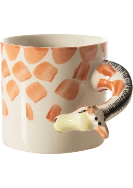Beyaz Giraffe Temalı Şık ve Zarif Seramik Fincan Seti fırsatları