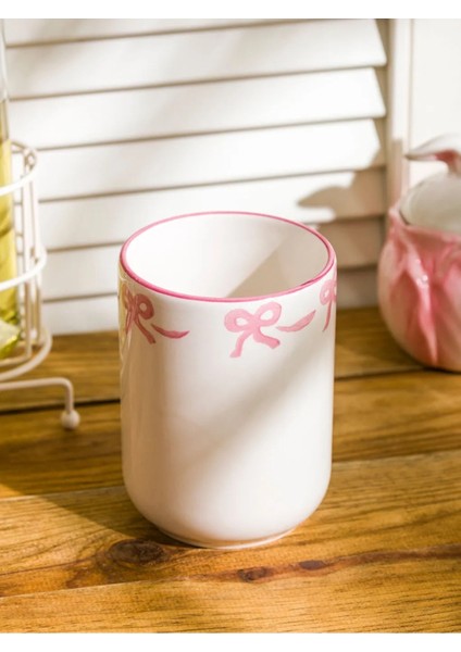 Pembe Fiyonk Baskılı Porselen Kaşıklık, Şık ve Zarif 13 cm fiyatları