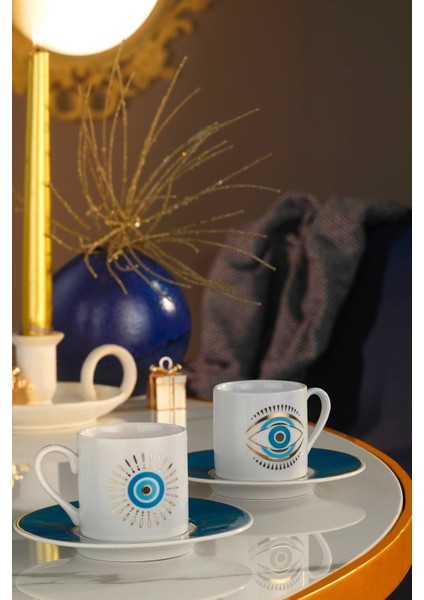 Rüya 4 Parça 2 Kişilik Renkli Kahve Takımı, Şık ve Kullanışlı Set