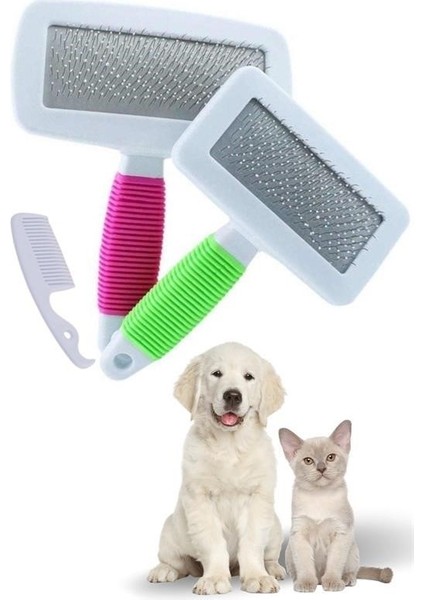 Buffer® Kedi Köpek Telli Küçük Boy Tüy Bakım Seti Evcil Hayvan Tarama Fırçası