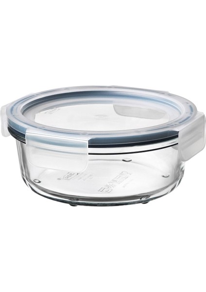 Turuncu 400 ml Yuvarlak Kapaklı Vakumlu Cam Saklama Kabı, Sağlıklı ve Kullanışlı.