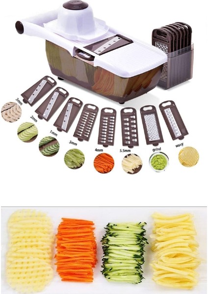 13 Parça Çok Fonksiyonlu Sebze ve Patates Doğrayıcı Seti