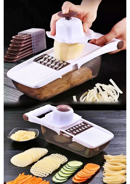 13 Parça Çok Fonksiyonlu Sebze ve Patates Doğrayıcı Seti modelleri