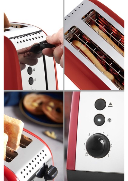 2 Dilim Kızartma Makinesi, Kırmızı Renk, Pratik ve Şık Tasarım modelleri