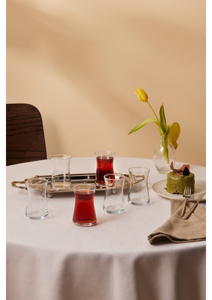 Turuncu 6'lı 165 ml Çay Bardağı Seti, Şık ve Kullanışlı.