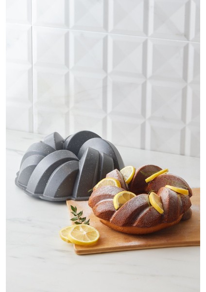 Antrasit 26 cm Örgü Döküm Kek Kalıbı, Dayanıklı ve Şık Tasarım fiyatları