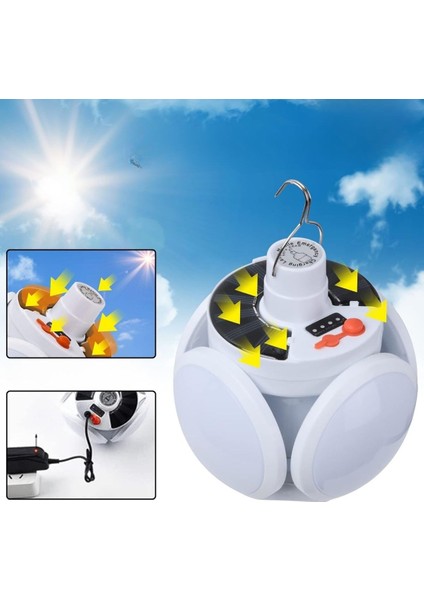 Buffer® Solar Panelli Şarjlı 5'li Katlanabilir Acil Durum Kamp Lambası indirimleri