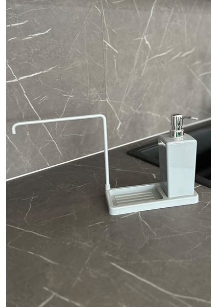 Bej Renk Kaymaz Tabanlı Bez Askılı Mutfak Sabunluk ve Süngerlik Seti fırsatları