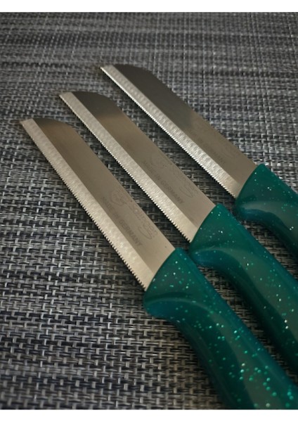12'li Simli Yeşil Meyve Bıçak Takımı, Şık ve Renkli Tasarım fiyatları