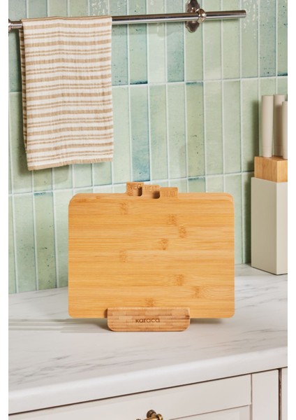 4 Parça Bambu Kesme Tahtası, 28 Cm, Kahverengi, Dayanıklı ve Şık Tasarım