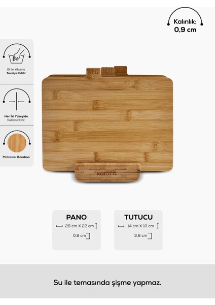 4 Parça Bambu Kesme Tahtası, 28 Cm, Kahverengi, Dayanıklı ve Şık Tasarım fiyatları