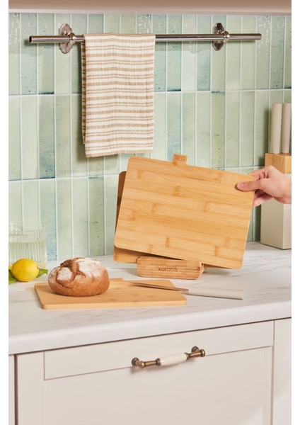 4 Parça Bambu Kesme Tahtası, 28 Cm, Kahverengi, Dayanıklı ve Şık Tasarım modelleri