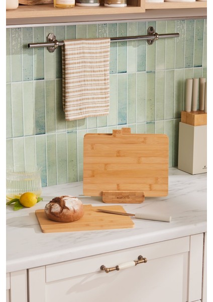4 Parça Bambu Kesme Tahtası, 28 Cm, Kahverengi, Dayanıklı ve Şık Tasarım fırsatları
