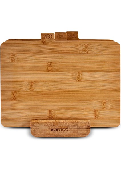 4 Parça Bambu Kesme Tahtası, 28 Cm, Kahverengi, Dayanıklı ve Şık Tasarım