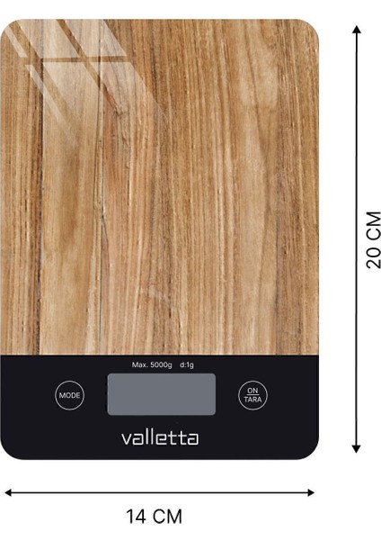 Ahşap Desenli Dijital Mutfak Tartısı 5 Kg, Pil Hediyeli, LCD Ekranli fiyatları