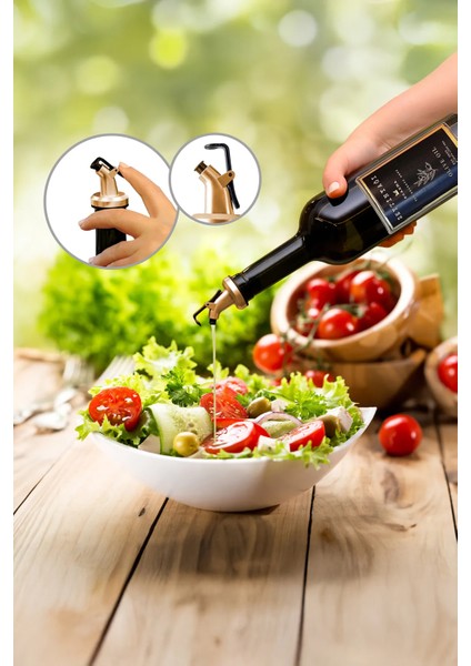 Ahşap Standlı 750 ml Amber Altın Renkli Zeytinyağı Şişesi Çiftli Set fırsatları