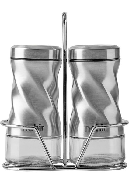 Gri Renkli, Standlı 2'li Baharatlık Seti, Şık ve Kullanışlı Mutfak Aksesuarı fırsatları