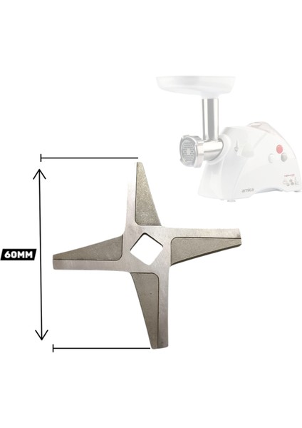 12'li Arnica Promeat Grande W2000 W1800 Et Kıyma Makinesi Bıçak, 60 mm