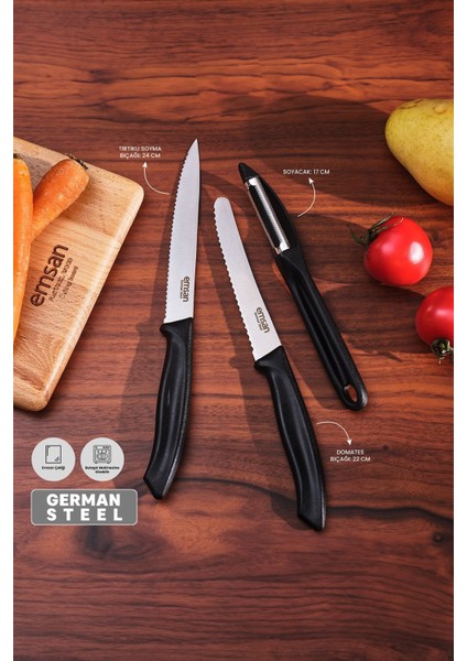 3'lü Soyacaklı Bıçak Seti, Pratik ve Şık Mutfak Aletleri fiyatları