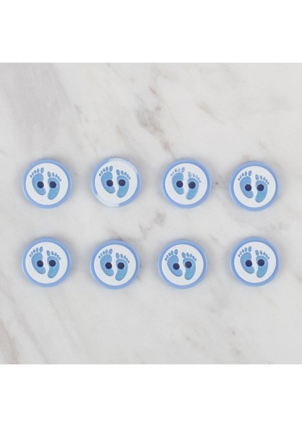 Loren Crafts Mavi 8 Li Ayak Izi Düğme - 441 fiyatları