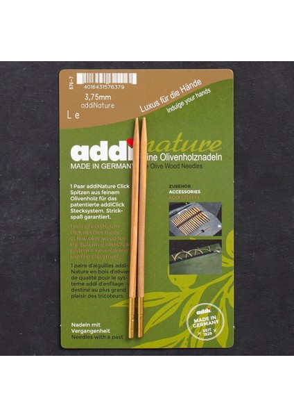 Addi Nature Olive Wood Click 3.75MM 13CM Misinalı