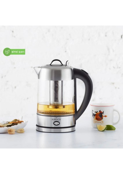 3'ü 1 Arada LED Işıklı Cam Kettle, Bitki Çayı ve Su Isıtıcısı, Geniş Hacimli Inox modelleri