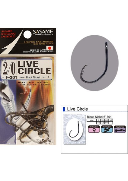 F-301 Live Circle Serisi Olta Iğnesi Iğne No : 1-0