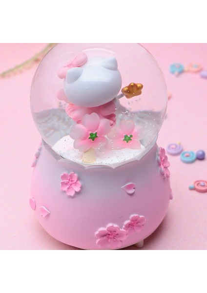 Hello Kıtty Pembe Işıklı Müzikli Püskürtmeli Büyük Boy Kar Küresi fırsatları