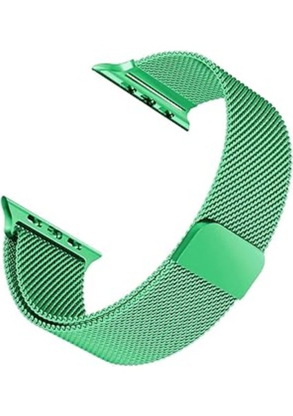 Yeşil Milanese Loop Kordon, 40MM Uyumlu, Şık ve Rahat Saat Aksesuarı