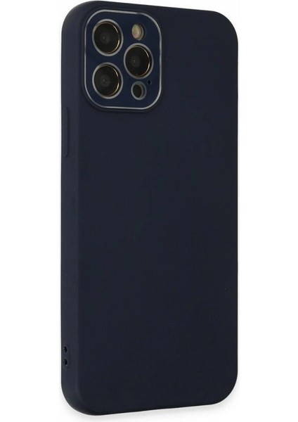 iPhone 12 Pro Kılıf Lansman Glass Kapak - Lacivert modelleri