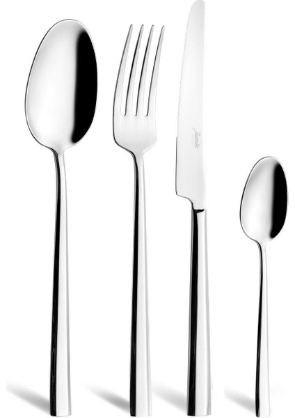 3404 24 Parça 6 Kişilik Tatlı Çatal Kaşık Bıçak Takımı