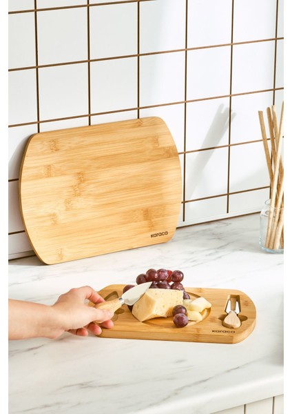 Bambu Kesme ve Sunum Tahtası 2'li, 28/33 Cm, Şık ve Dayanıklı Tasarım modelleri