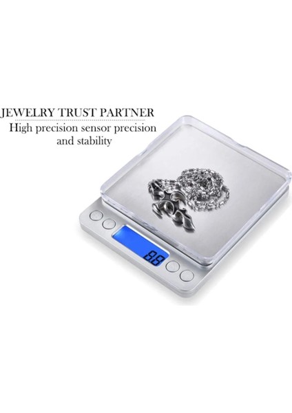 Mini Dijital Hassas Tartı, Mutfak ve Kuyumcu Kullanımı, 0,1 gr Hassasiyet