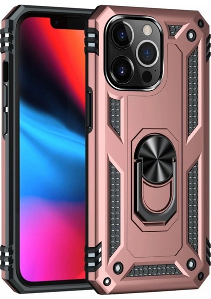 iPhone 14 Pro Kılıf Sofya Yüzüklü Silikon Kapak - Rose