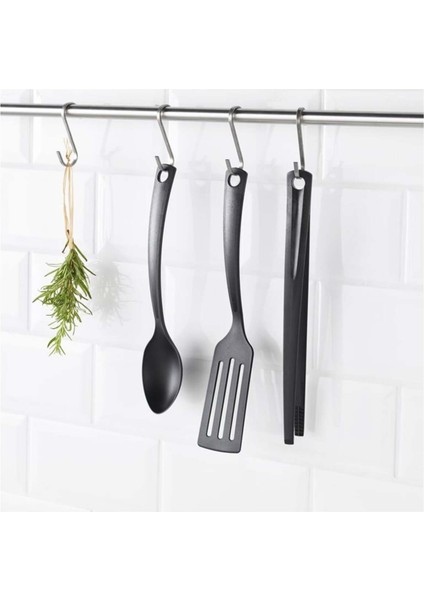 3 Parça Mutfak Gereçleri Seti, Kaşık, Spatula ve Maşa, Siyah fiyatları