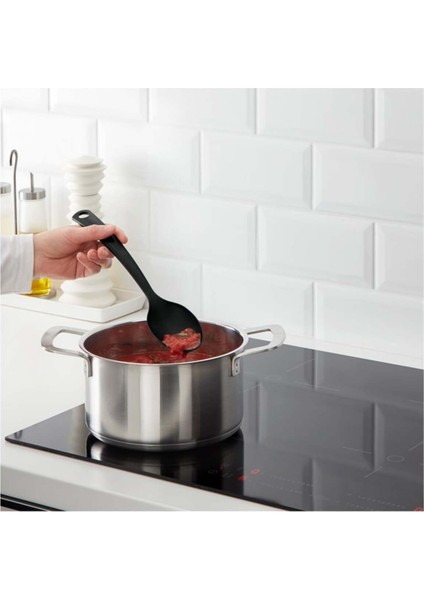 3 Parça Mutfak Gereçleri Seti: Kaşık, Spatula, Maşa, Siyah fırsatları