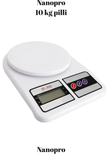 Nanopro Dijital Hassas 10 kg Mutfak Tartısı LCD Ekranlı Beyaz