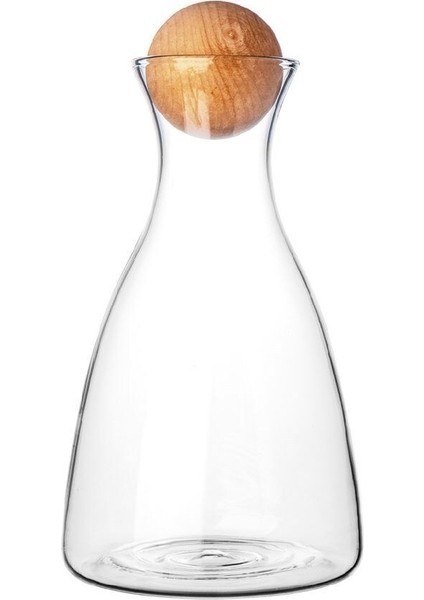 Şeffaf Ahşap Kapaklı Cam Karaf 1700 Ml, Şık ve Dayanıklı Içecek Şişesi fiyatları