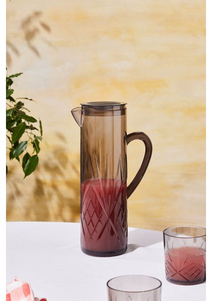 Şık 5'li Akrilik Sürahi Seti, Antrasit, 1,5 Lt, Dayanıklı ve Modern Tasarım modelleri