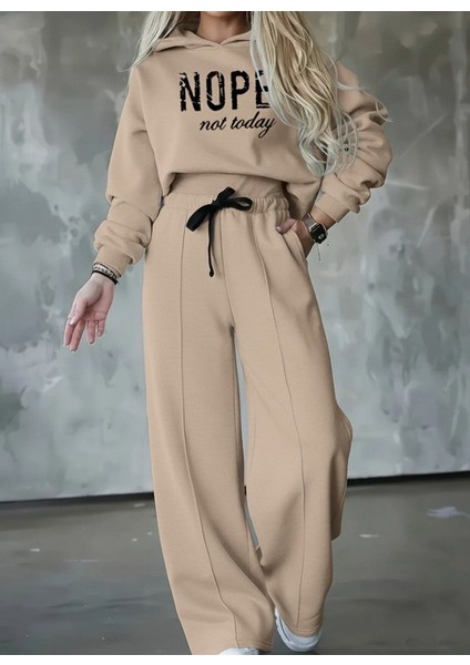 Kadın Uzun Kollu Nope Baskılı Beli Ribanalı Ikili Takım fiyatları