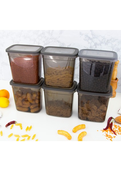 6'lı Gri Saklama Kabı Seti, Pratik ve Şık Mutfak Çözümü fırsatları