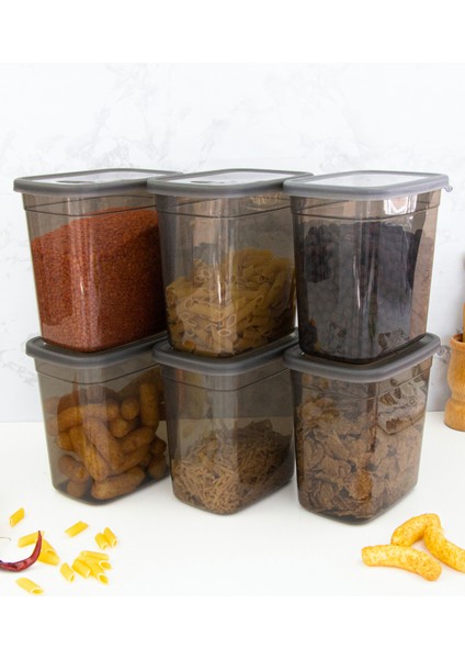 6'lı Gri Saklama Kabı Seti, Pratik ve Şık Mutfak Çözümü indirimleri
