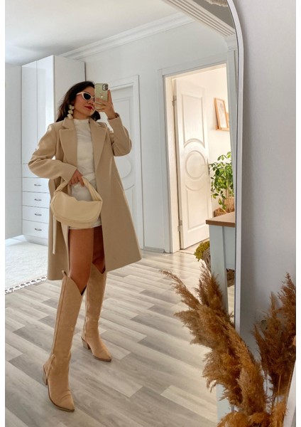 Kadın Uzun Kollu Peluş Mini Boy Elbise