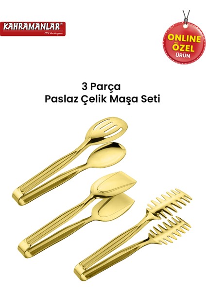 Altı Parça Gold Çelik Izgara ve Salata Maşa Seti, Şık ve Dayanıklı Tasarım fiyatları