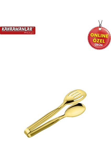 Altı Parça Gold Çelik Izgara ve Salata Maşa Seti, Şık ve Dayanıklı Tasarım