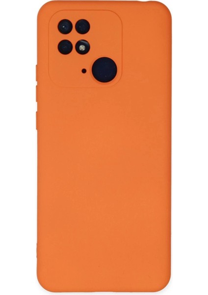 Xiaomi Redmi 10C Kılıf Nano Içi Kadife Silikon - Turuncu